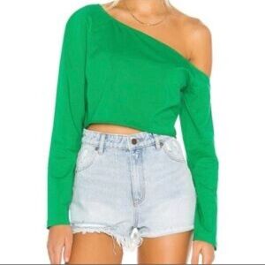Superdown Green One-Shoulder Top NWOT